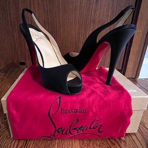 Christian Louboutin Black Slingback Heels Size 38/7.5